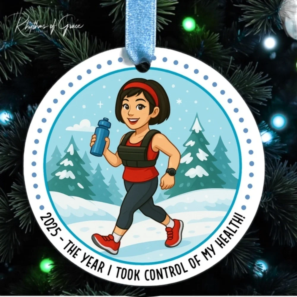 Health & Fitness Milestone Handmade Ornament – Workout, Wellness, Goal-Crushing